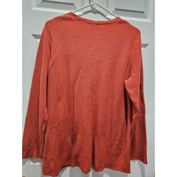 J. Jill V-neck Cotton Blend Sweater Orange Rust Size XL SKU 179 - Picture 7 of 11